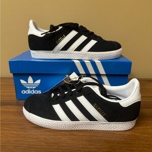 Adidas Kids Gazelle Black and White Sneakers